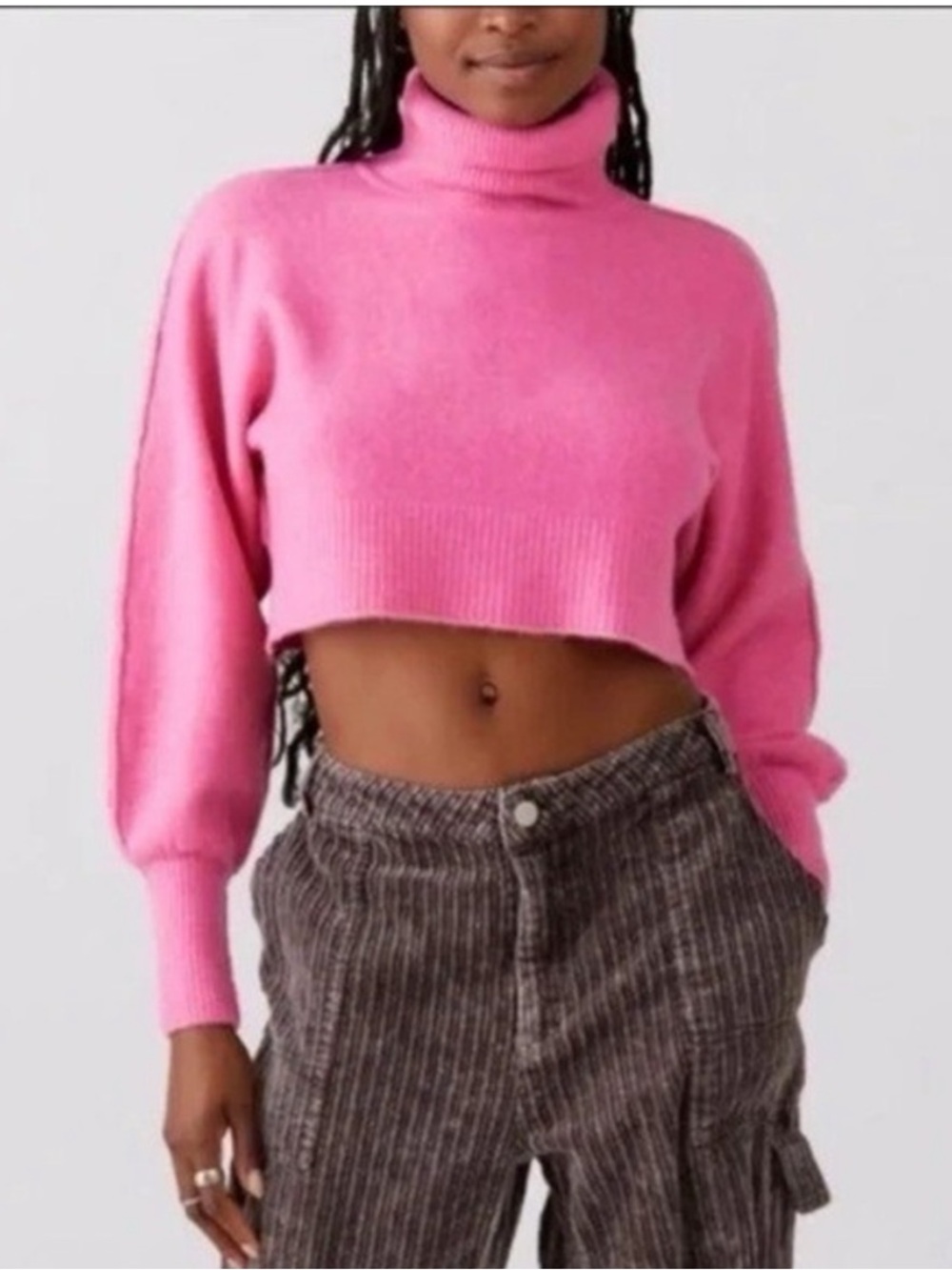 Urban Outfitters Hot Pink Cropped Turtleneck